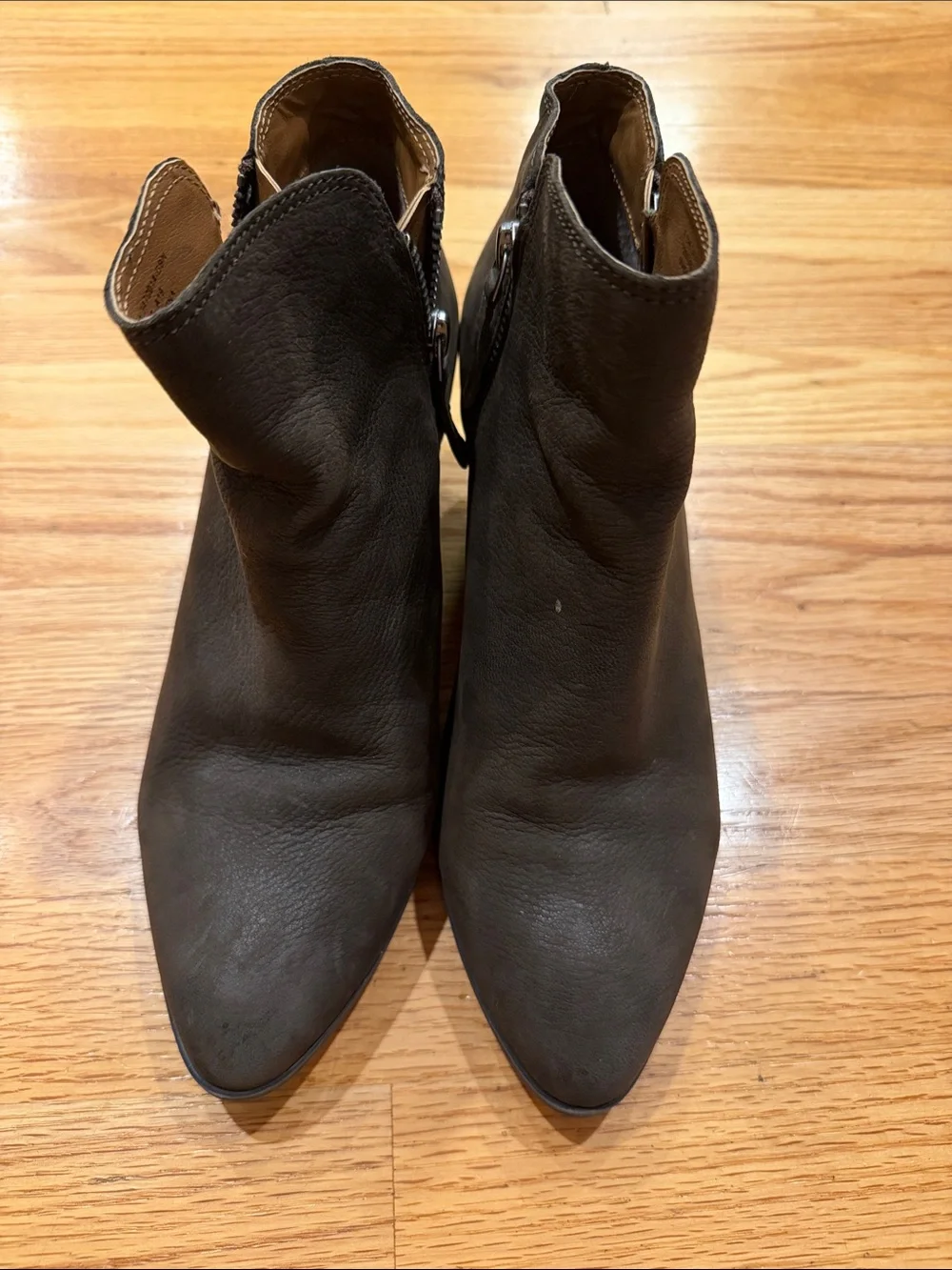 Frye Ankle Bootie in Dark Brown - Stylish Two Zip Side